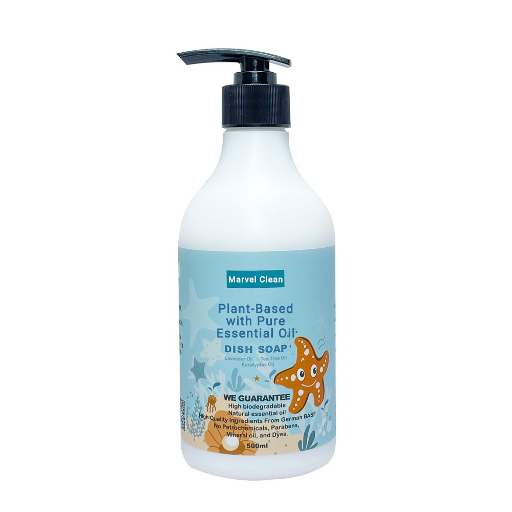 Plant-Based With Pure Essential Oil Dish Soap 500ml